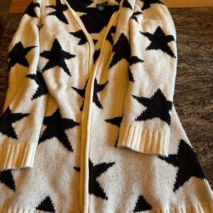 Rue21 Small Black and Cream Star Cardigan